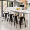 Bar Stool - Industrial Design - Wood and Steel - 76cm - Stylix image 7