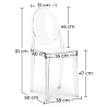 Buy Pack of 2 Transparent Dining Chairs - Victoria Queen Transparent 58734 - in the UK