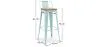 Bar Stool with Backrest - Industrial Design - Wood & Steel - 76cm - New Edition - Stylix image 7