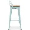 Bar Stool with Backrest - Industrial Design - Wood & Steel - 76cm - New Edition - Stylix image 7