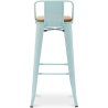 Buy Bar stool with small backrest Stylix industrial design Metal and Light Wood - 76 cm - New Edition Light blue 60152 in the United Kingdom