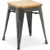 Industrial Design Bar Stool - Wood & Steel - 45cm - New Edition - Stylix image 7