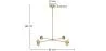 Gold Ceiling Lamp - Design Pendant Lamp - 4 arms - Luba image 7