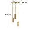 Golden Ceiling Lamp - 3-Arm Pendant Lamp - Troy image 7