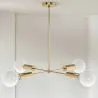 Gold Ceiling Lamp - Design Pendant Lamp - 4 arms - Retan image 7