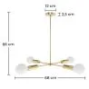 Gold Ceiling Lamp - Design Pendant Lamp - 4 arms - Retan image 7