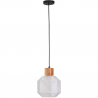 Buy Wood and Glass Ceiling Lamp - Design Pendant Lamp - Bumba White 60241 - in the UK