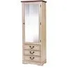 Country Chic Mirror Wardrobe - Waxed Wood image 7