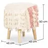 Round Pouf Stool - Boho Bali Style - Batty  image 7