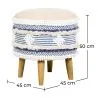 Round Pouf Stool - Boho Bali Style - Josephine  image 7