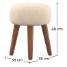 Round Stool Upholstered in Fabric - Boho Bali Style - Hiwal image 7