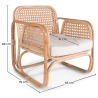 Buy Rattan Lounge Chair - Design Chair - Boho Bali - Qawa White 60300 in the United Kingdom