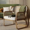 Buy Rattan Lounge Chair - Design Chair - Boho Bali - Qawa White 60300 - in the UK