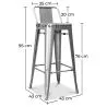 Bar Stool with Backrest - Industrial Design - 76cm - New Edition - Stylix image 7