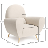 Buy Armchair with Armrests - Upholstered in Boucle Fabric - Belise White 60329 in the United Kingdom