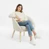 Armchair with Armrests - Upholstered in Boucle Fabric - Pimba image 7