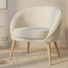 Buy Armchair with Armrests - Upholstered in Boucle Fabric - Pimba White 60332 in the United Kingdom