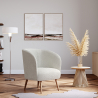 Buy Armchair with Armrests - Upholstered in Boucle Fabric - Wesna White 60335 - prices