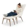  Armchair with Footrest - Upholstered in Bouclé Fabric - Huda image 7