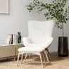 Armchair with Footrest - Upholstered in Bouclé Fabric - Huda image 7