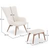  Armchair with Footrest - Upholstered in Bouclé Fabric - Huda image 7
