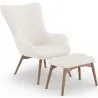  Armchair with Footrest - Upholstered in Bouclé Fabric - Huda image 7
