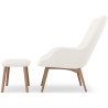 Buy  Armchair with Footrest - Upholstered in Bouclé Fabric - Huda White 60336 at Privatefloor