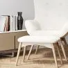  Armchair with Footrest - Upholstered in Bouclé Fabric - Huda image 7