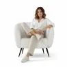 Armchair with Armrests - Upholstered in Boucle Fabric - Nuba image 7