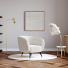Buy Armchair with Armrests - Upholstered in Boucle Fabric - Nuba White 60338 - in the UK