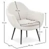 Armchair with Armrests - Upholstered in Boucle Fabric - Eila image 7