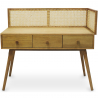 Buy Desk in Cannage Design, Mango and Oak - Oka Natural wood 60348 - in the UK