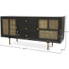 Buy Wooden Sideboard - Vintage Design - Dena Black 60360 - in the UK