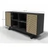 Natural Wood Sideboard - Vintage Design - Black - Edan image 7