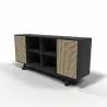 Natural Wood Sideboard - Vintage Design - Black - Edan image 7