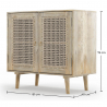 Buy Wooden Sideboard - Boho Bali Design - Ega Natural wood 60374 - in the UK