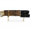 Buy Wooden Console - Vintage Design Sideboard - Black - Huisu Black 60375 - in the UK