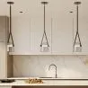 Ceiling Lamp - Pendant Lamp - Leather and Glass - Bim image 7