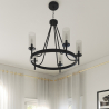 Buy Chandelier Ceiling Lamp Vintage Style in Metal - Loney Black 60406 at Privatefloor
