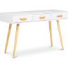 Buy Wooden Desk with Drawers - Scandinavian Design - Pius White 60412 - prices