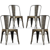 Buy Pack of 4 Dining Chairs - Industrial Design - New Edition - Stylix Metallic bronze 60437 - in the UK