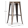 Buy Pack of 4 Bar Stools - Industrial Design - 76cm - Stylix Metallic bronze 60438 at Privatefloor