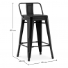 Buy Pack of 4 Bar Stools with Backrest - Industrial Design - 60cm - New Edition - Stylix Black 60439 in the United Kingdom