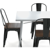 Buy Pack Dining Table and 4 Dining Chairs Industrial Design - New Edition - Bistrot Stylix Gold 60441 in the United Kingdom
