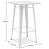Buy Pack White Stool Table and Pack of 4 Bar Stools - Industrial Design - Metal - New Edition - Bistrot Stylix Grey blue 60445 - in the UK