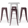 Buy Pack Stool Table & 4 Bar Stools Industrial Design - Metal - New Edition - Bistrot Stylix Bronze 60446 - in the UK
