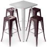 Buy Pack Stool Table & 4 Bar Stools Industrial Design - Metal - New Edition - Bistrot Stylix Bronze 60446 - prices
