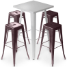 Buy Pack Stool Table & 4 Bar Stools Industrial Design - Metal - New Edition - Bistrot Stylix Bronze 60446 home delivery