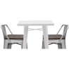 Buy Pack of White Stool Table and Pack of 2 Bar Stools with backrest - Industrial Design - New Edition - Bistrot Stylix Silver 60447 at Privatefloor