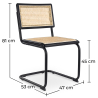 Buy Dining Chair - Vintage Design - Wood and Natural Rattan - Black - Bastral Black 60451 - prices